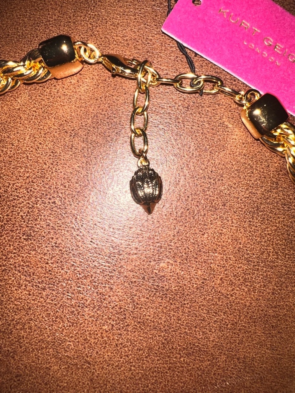 Kurt Geiger XL Rope Gold-Tone Rainbow Heart Pendant Necklace/Locket NWT Rare HTF - Picture 7 of 7